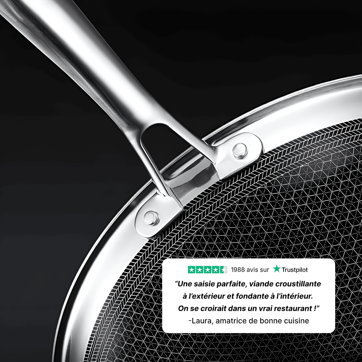 La Poêle Hybride Antiadhésive Inox Premium - 24 cm