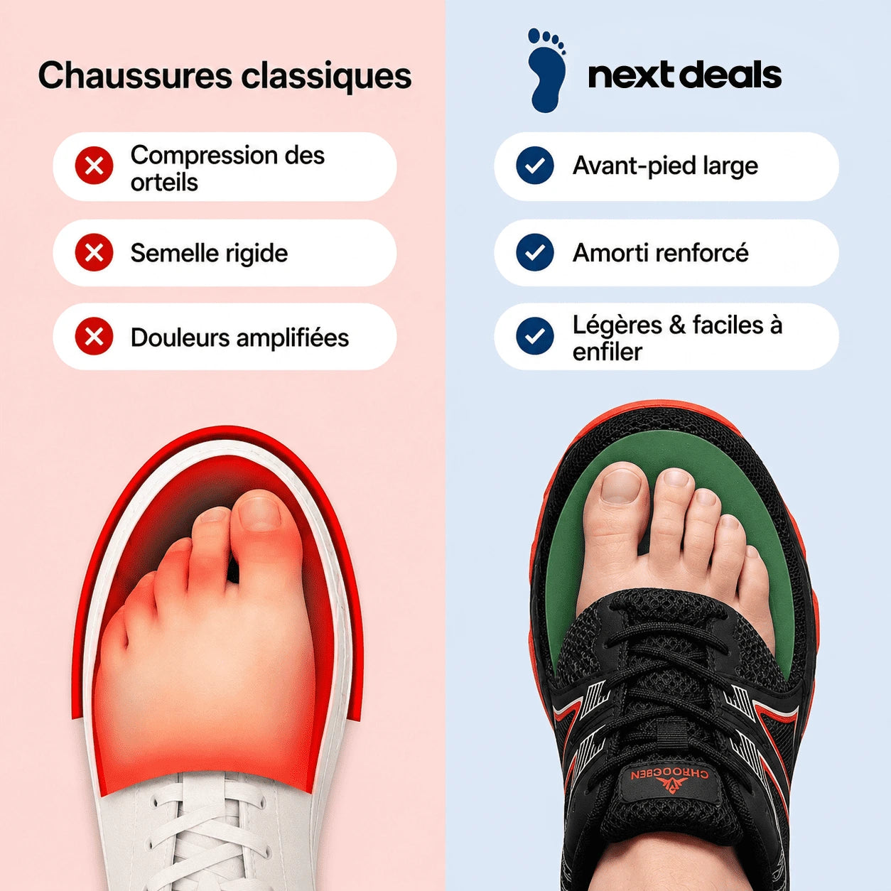 TrekPro™ - Chaussures de marche à confort orthopédique homme
