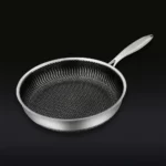 Poêle hybride inox CoreSteel 28 cm avec couvercle – grande poêle antiadhésive compatible four et induction, qualité Atma Kitchenware