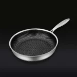 Poêle hybride inox CoreSteel 26 cm avec couvercle – grande poêle antiadhésive compatible four et induction, qualité Atma Kitchenware